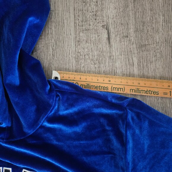 Death Row Records Blue Velour Logo Hoodie Pullover – Unisex Large - Picture 9 of 10